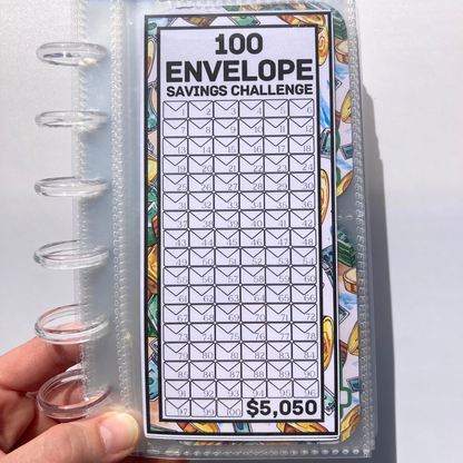 100 Envelope Savings Binder $5,050 Debt Payoff / Money Design | A6 Disc Binder | Cash Budgeting | Money Binder