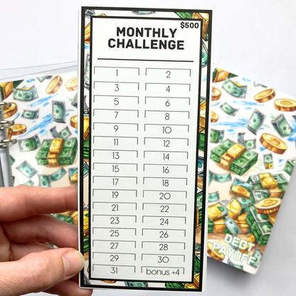 Debt Payoff | Monthly Challenge Binder | Cash Budgeting | Money Binder | A6 Size | Disc or Ring Bound Binders