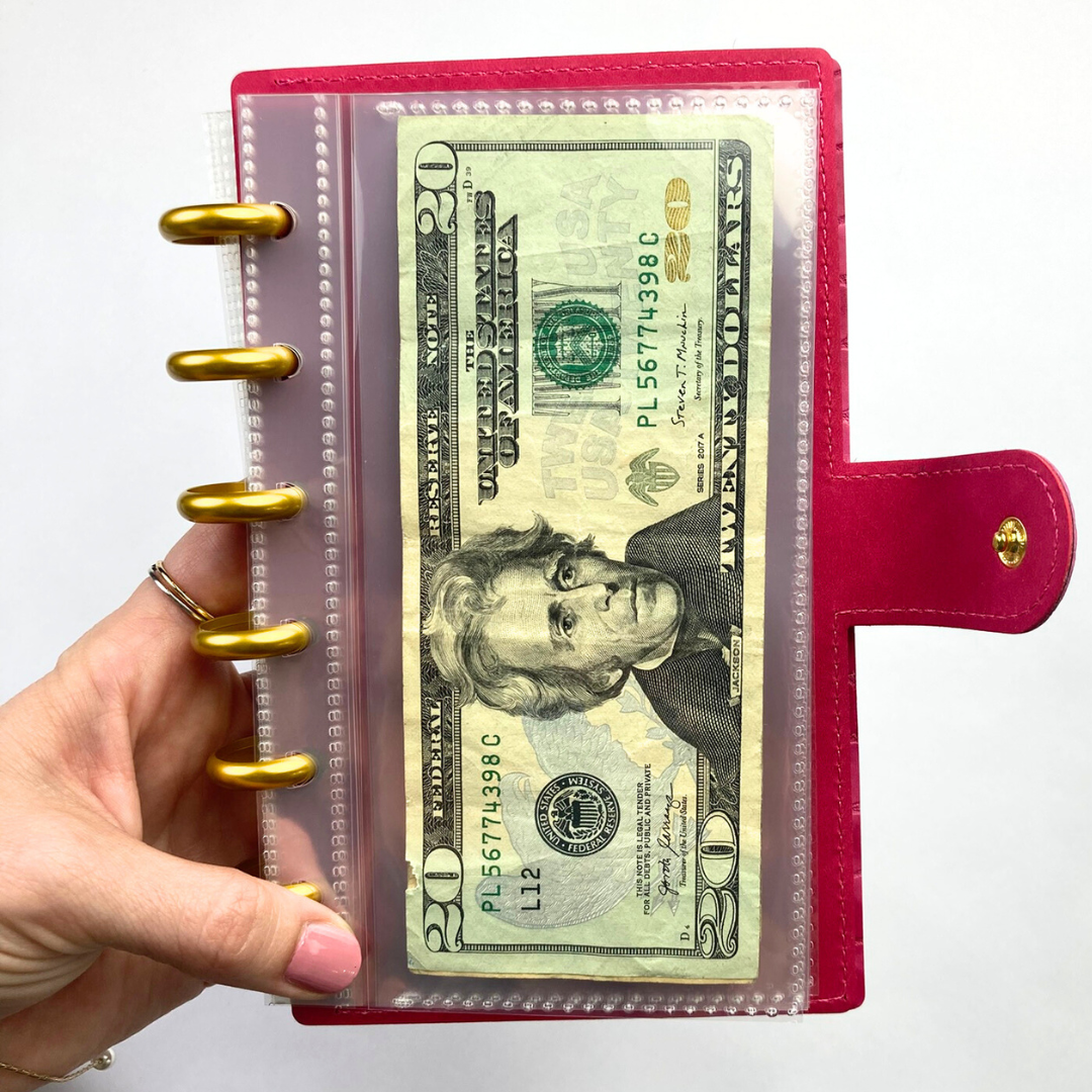 Color Disc Bound A6 Cash Budget Wallet and 12 Money Sleeves | Cash Budgeting | Money Binder