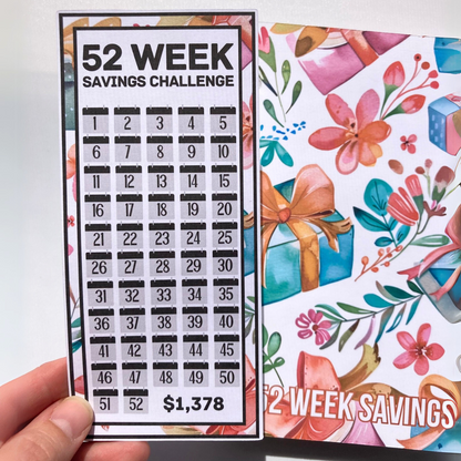 Gifts | 52 Week Savings Challenge Binder | A6 Disc Binder | Cash Budgeting | Money Binder