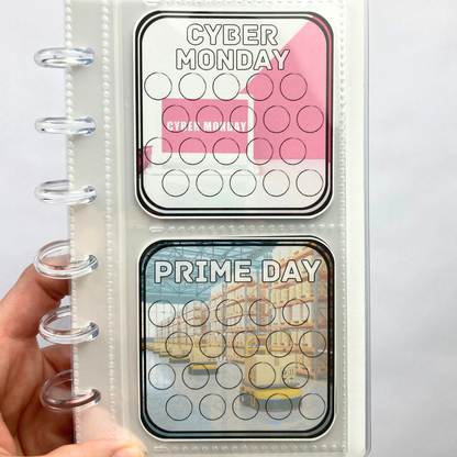Holiday Mini Savings Binder | Mini Monday | 24 Challenge Cards | A6 Disc Binder | Cash Budgeting | Money Binder