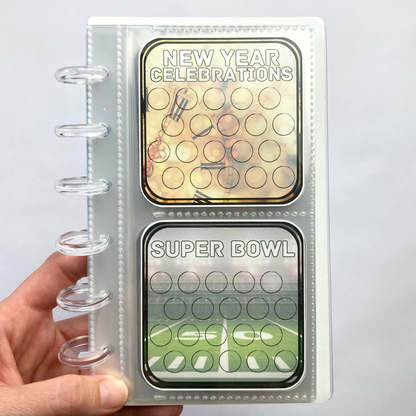 Holiday Mini Savings Binder | Mini Monday | 24 Challenge Cards | A6 Disc Binder | Cash Budgeting | Money Binder
