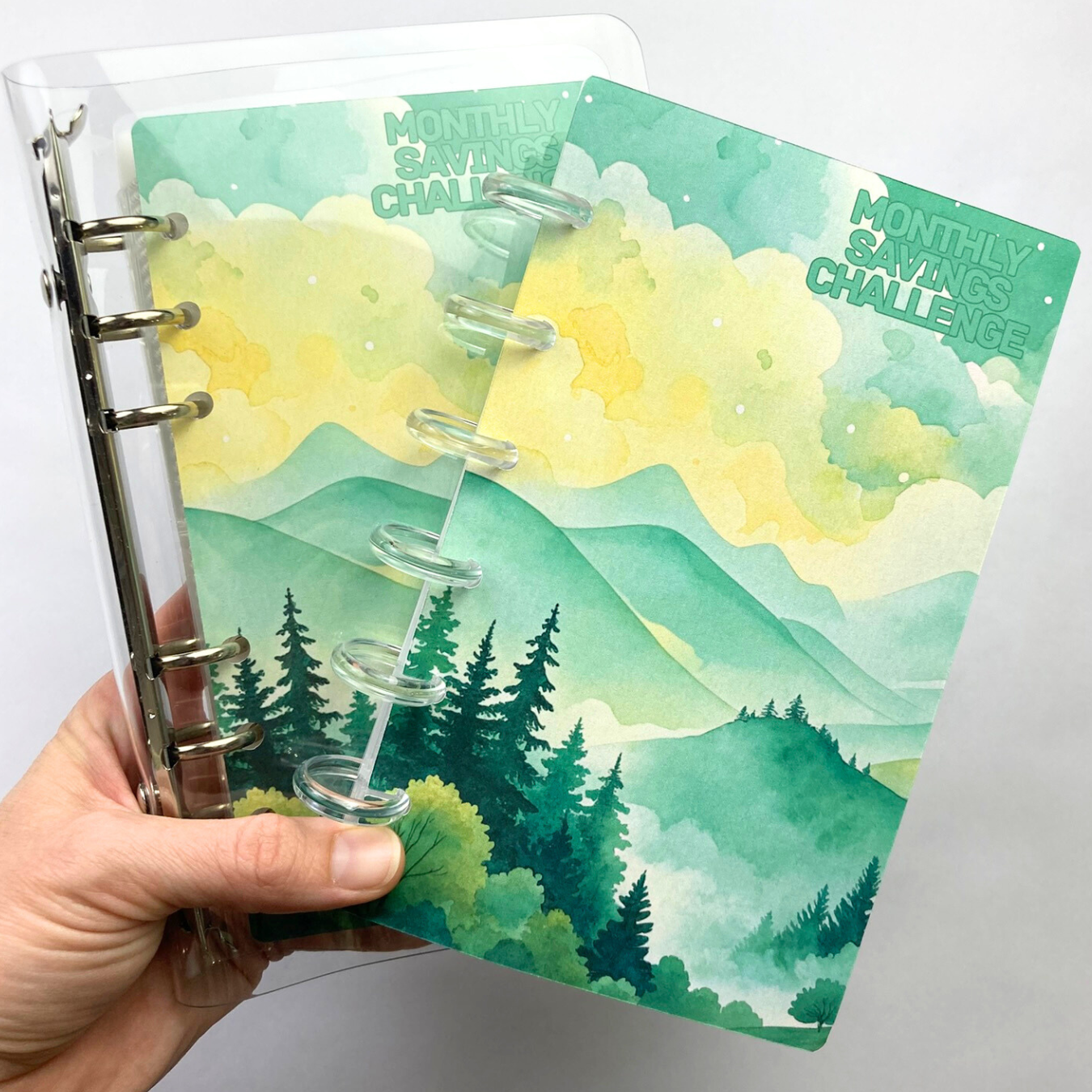 Mountains | Monthly Challenge Binder | Cash Budgeting | Money Binder | A6 Size | Disc or Ring Bound Binders
