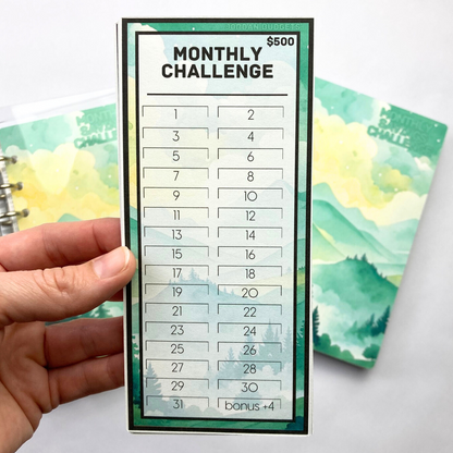 Mountains | Monthly Challenge Binder | Cash Budgeting | Money Binder | A6 Size | Disc or Ring Bound Binders