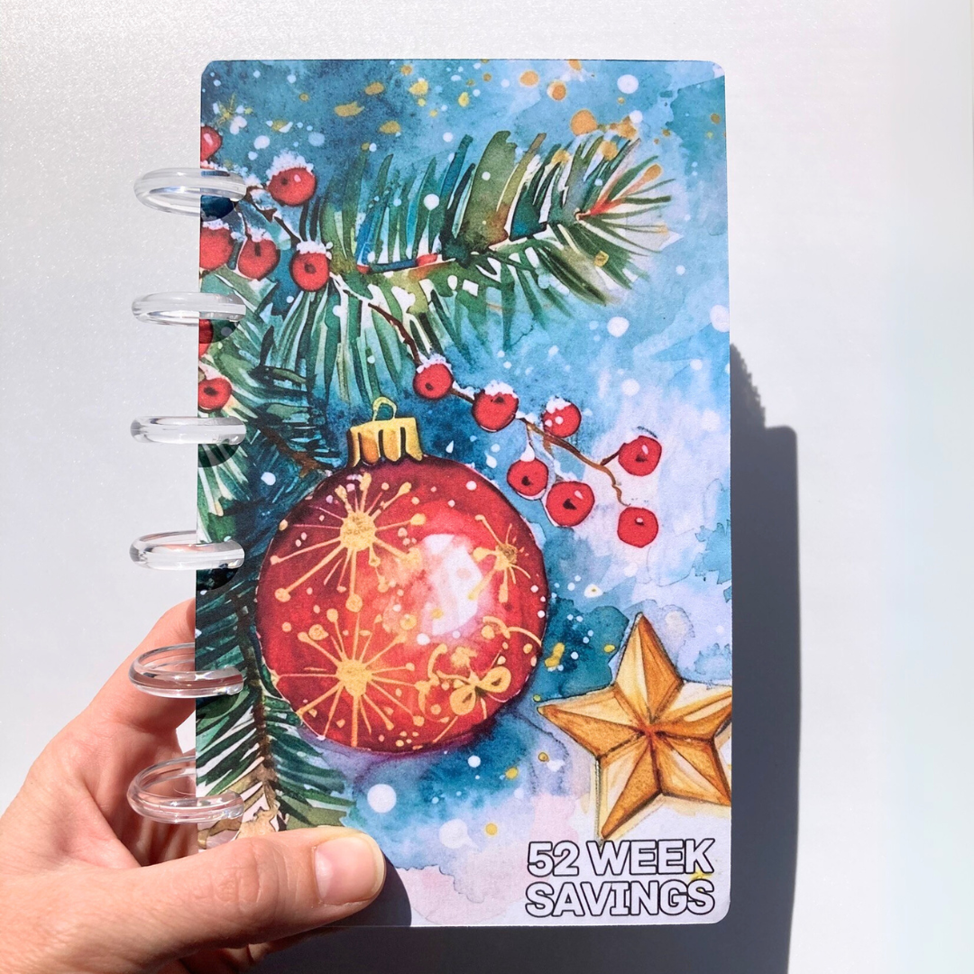 Holiday Cheer | 52 Week Savings Challenge Binder | A6 Disc Binder | Cash Budgeting | Money Binder