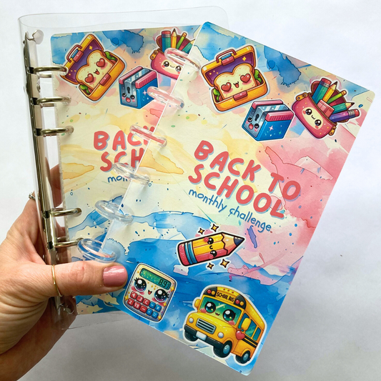Back to School | Monthly Challenge Binder | Cash Budgeting | Money Binder | A6 Size | Disc or Ring Bound Binders
