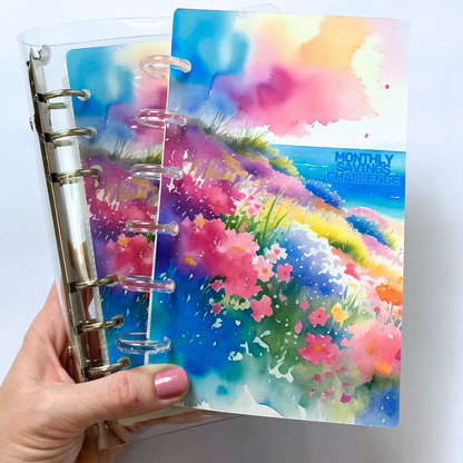 Sand & Sun | Monthly Challenge Binder | Cash Budgeting | Money Binder | A6 Size | Disc or Ring Bound Binders