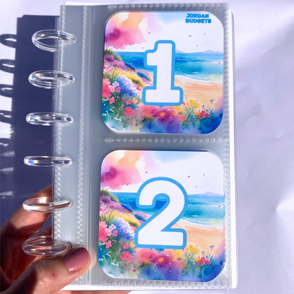 Sand & Sun | Monthly Challenge Binder | Cash Budgeting | Money Binder | A6 Size | Disc or Ring Bound Binders