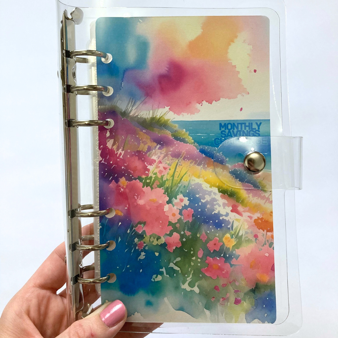 Sand & Sun | Monthly Challenge Binder | Cash Budgeting | Money Binder | A6 Size | Disc or Ring Bound Binders