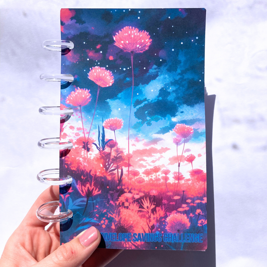 50 Envelope Savings Binder Moody Sky Design | A6 Disc Binder | Cash Budgeting | Money Binder