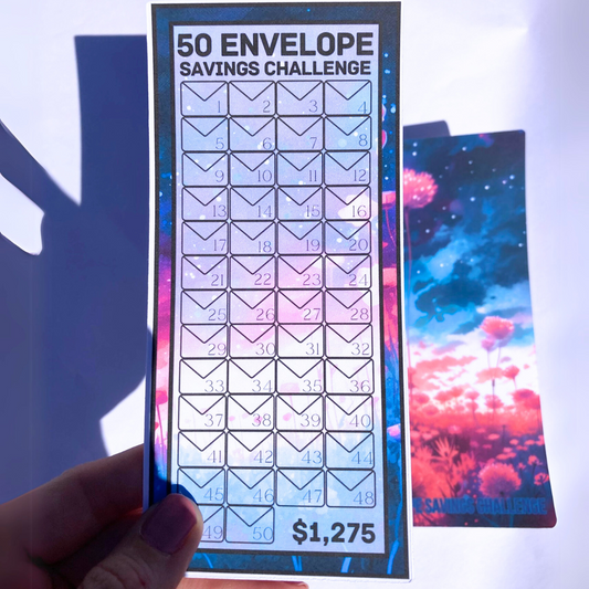 50 Envelope Savings Binder Moody Sky Design | A6 Disc Binder | Cash Budgeting | Money Binder