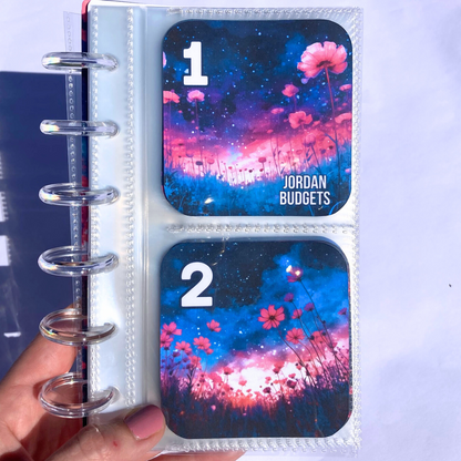 50 Envelope Savings Binder Moody Sky Design | A6 Disc Binder | Cash Budgeting | Money Binder