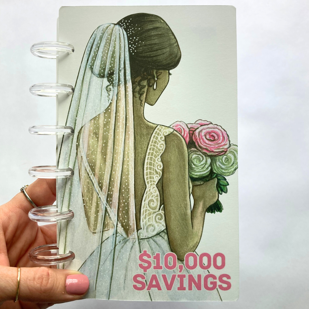 $5,000 OR $10,000 Savings Binder Wedding Design | A6 Disc Binder | Cash Budgeting | Money Binder