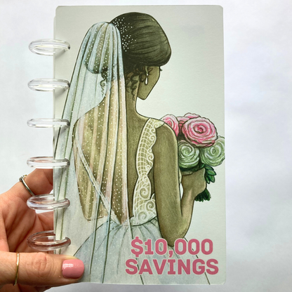 $5,000 OR $10,000 Savings Binder Wedding Design | A6 Disc Binder | Cash Budgeting | Money Binder
