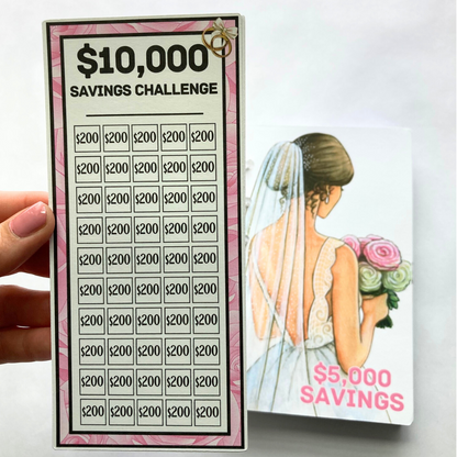 $5,000 OR $10,000 Savings Binder Wedding Design | A6 Disc Binder | Cash Budgeting | Money Binder