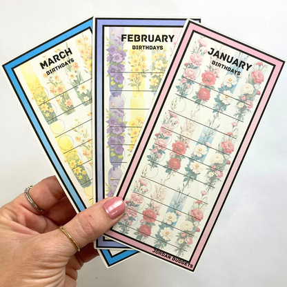 Birthday Flowers Savings Challenge Set | 12 A6 Size Savings Challenge Cards | Physical Shipped Item