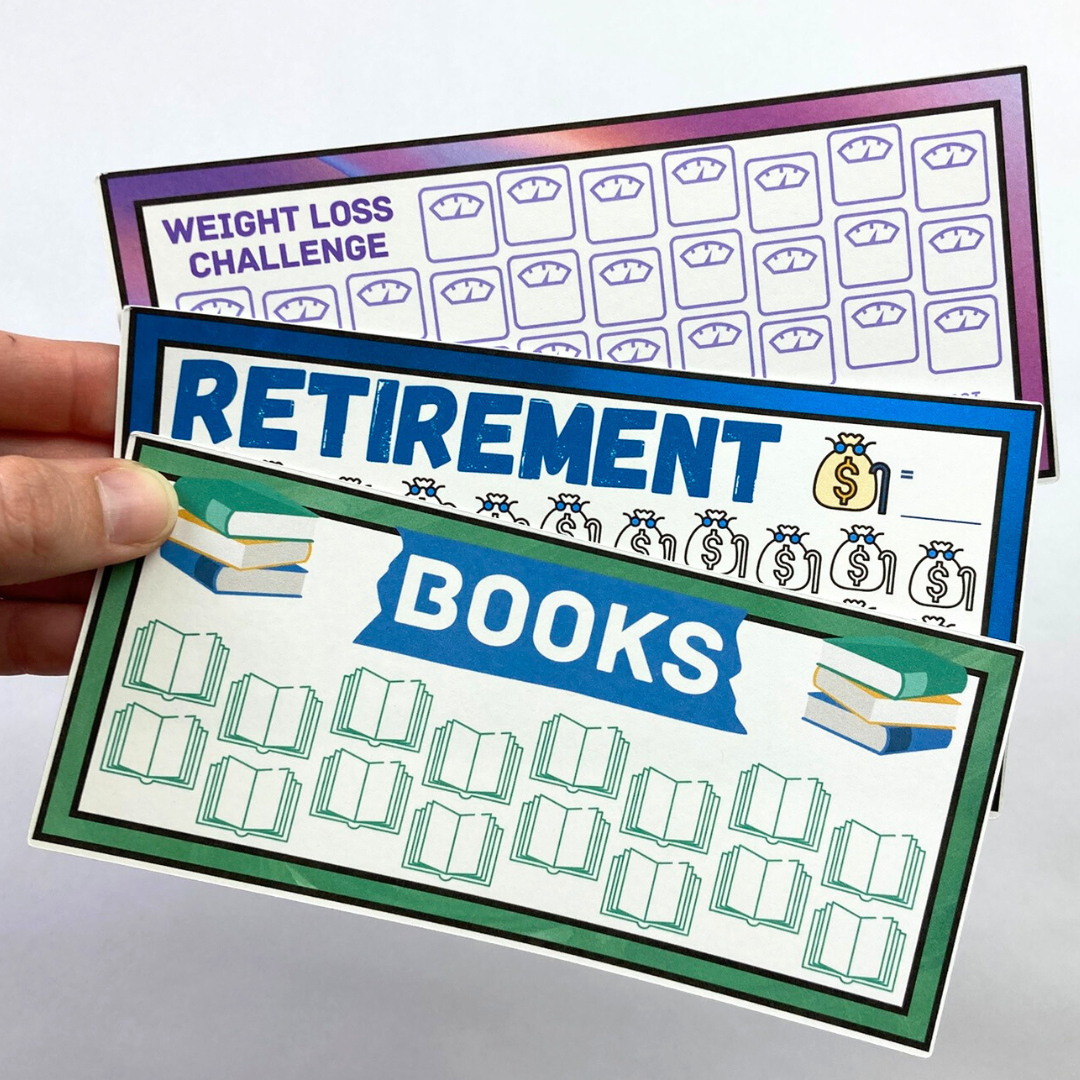 50 A6 Size Savings Challenge Cards | Thick Cardstock | Physical Shipped Item | No Binder