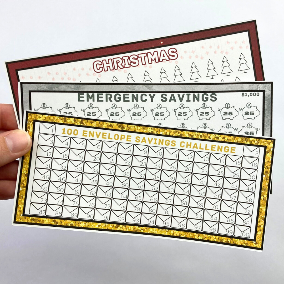 50 A6 Size Savings Challenge Cards | Thick Cardstock | Physical Shipped Item | No Binder