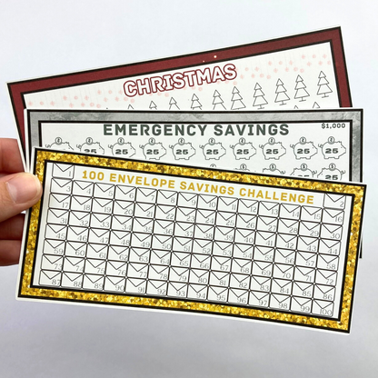 50 A6 Size Savings Challenge Cards | Thick Cardstock | Physical Shipped Item | No Binder