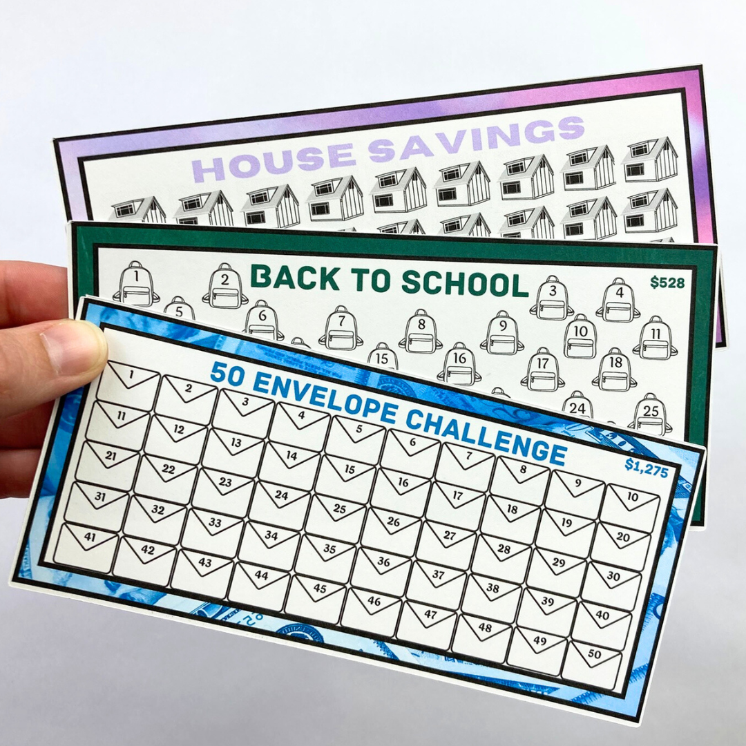 50 A6 Size Savings Challenge Cards | Thick Cardstock | Physical Shipped Item | No Binder