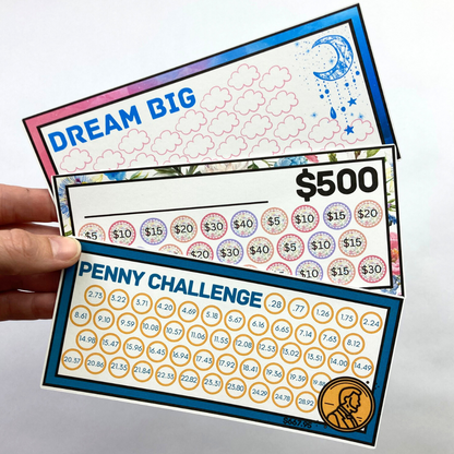 50 A6 Size Savings Challenge Cards | Thick Cardstock | Physical Shipped Item | No Binder