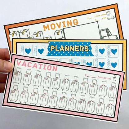 50 A6 Size Savings Challenge Cards | Thick Cardstock | Physical Shipped Item | No Binder