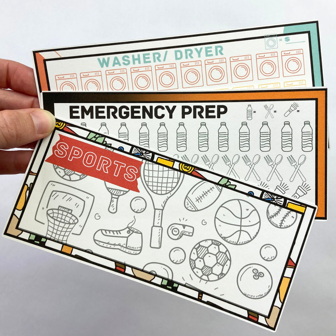 50 A6 Size Savings Challenge Cards | Thick Cardstock | Physical Shipped Item | No Binder