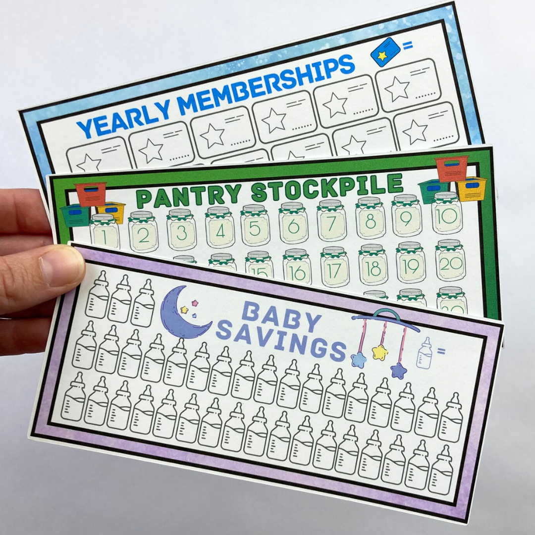 50 A6 Size Savings Challenge Cards | Thick Cardstock | Physical Shipped Item | No Binder