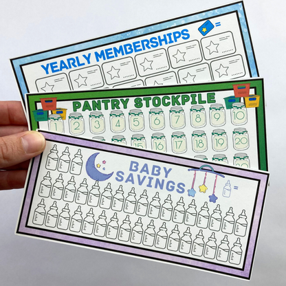 50 A6 Size Savings Challenge Cards | Thick Cardstock | Physical Shipped Item | No Binder