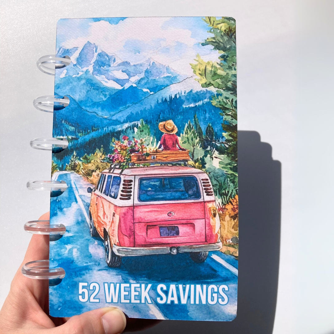 Vacation / Travel | 52 Week Savings Challenge Binder | A6 Disc Binder | Cash Budgeting | Money Binder