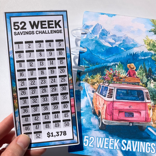 Vacation / Travel | 52 Week Savings Challenge Binder | A6 Disc Binder | Cash Budgeting | Money Binder